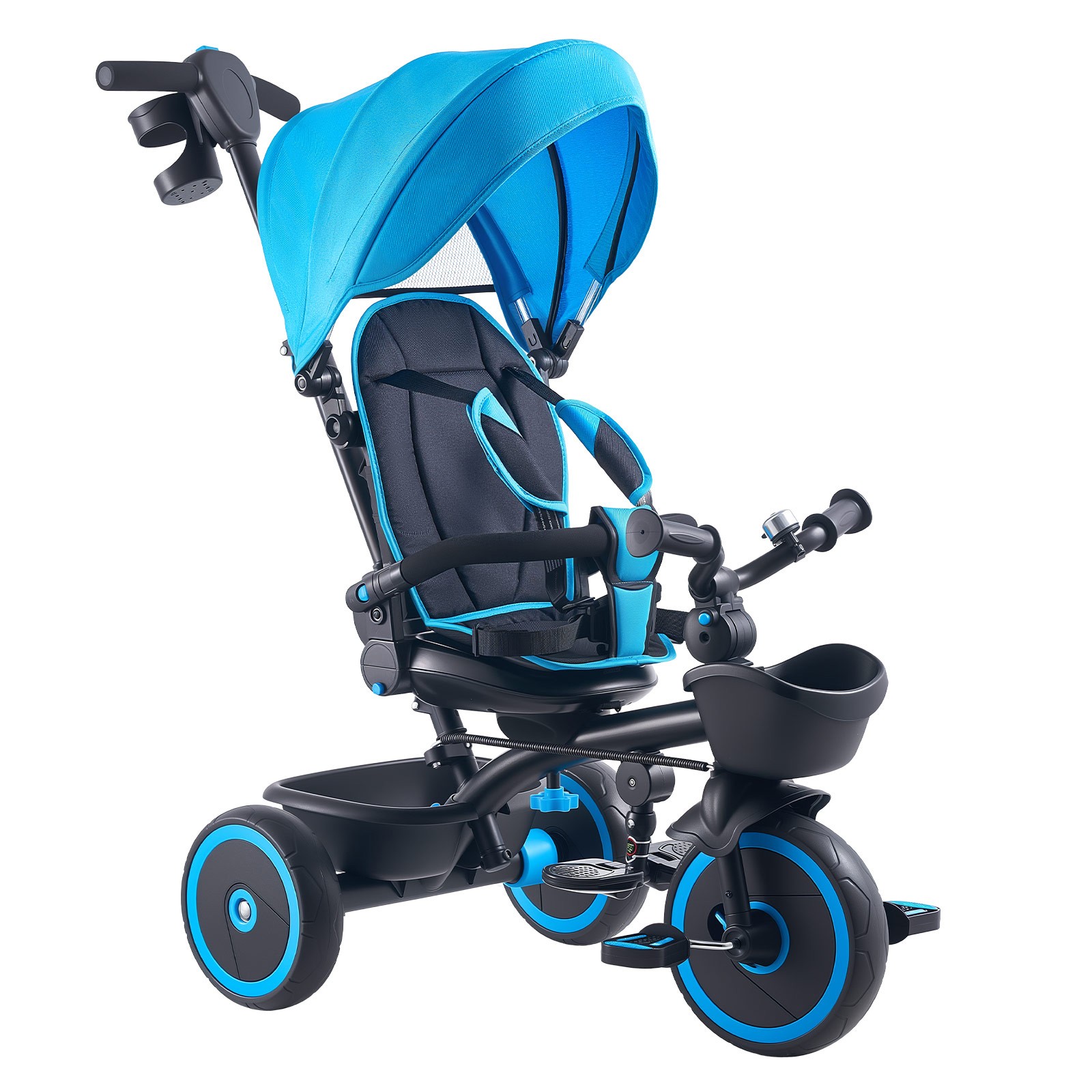 Uimoso 6-in-1 Toddler Tricycle with Push Handle Push Trike for Kids Aged 1-5