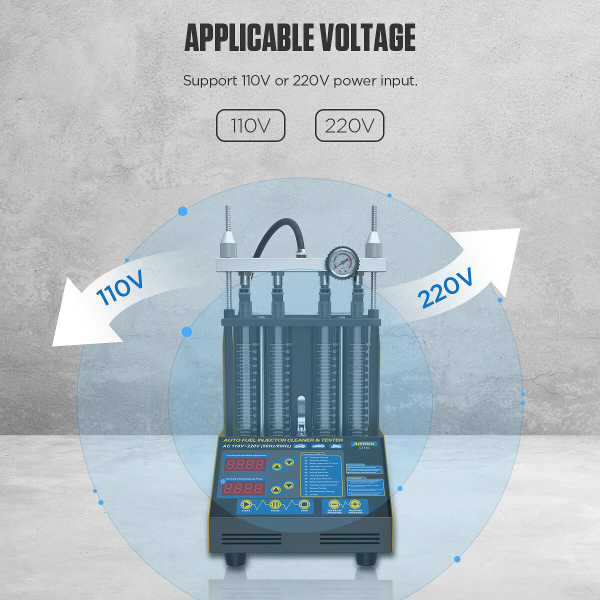 AUTOOL CT150 Fuel Injector Cleaner Tester Nozzles Ultrasonic Cleaning Machine