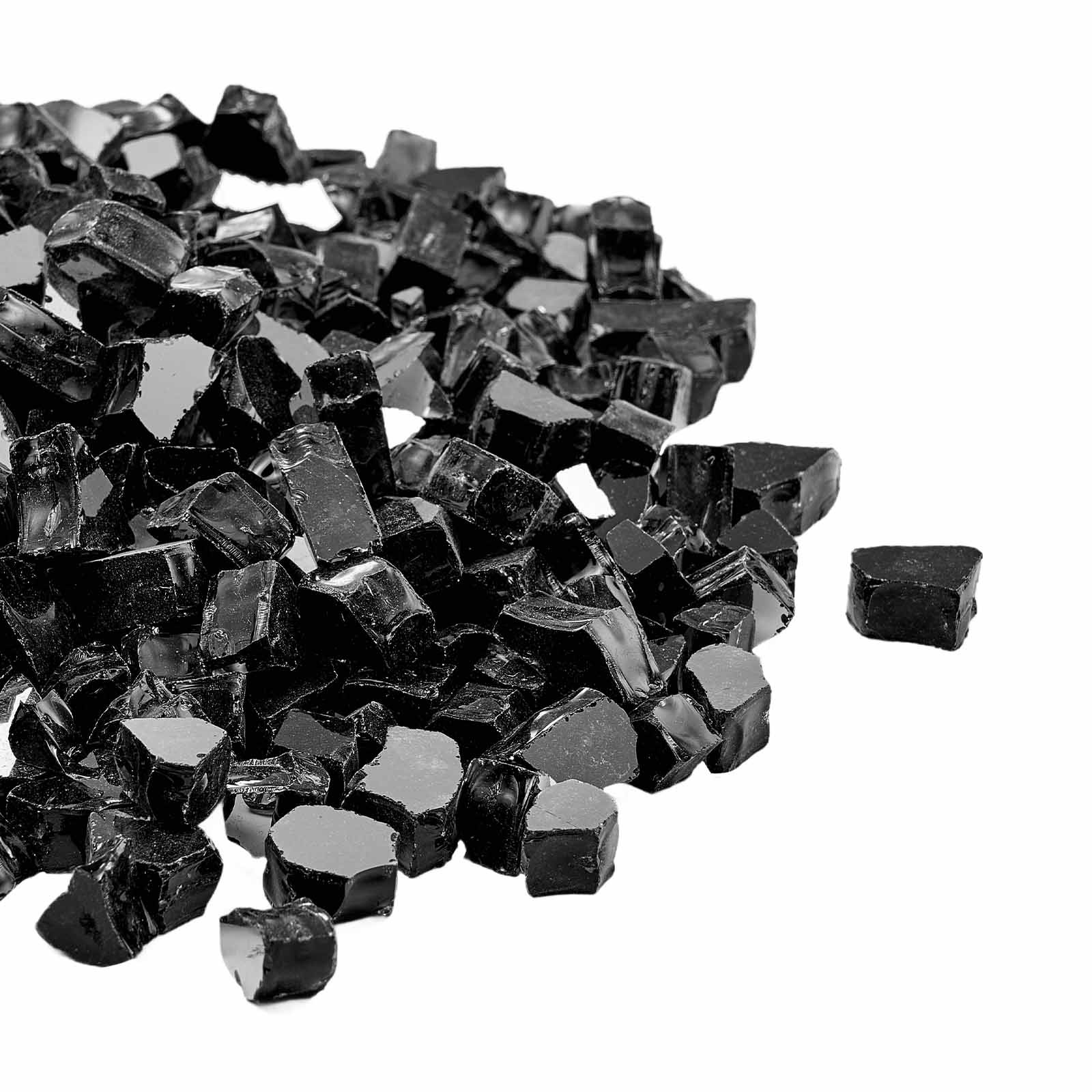 VEVOR 10 LBS Fire Glass 1/2-Inch Fireplace Glass Rocks for Fire Pit Table Black