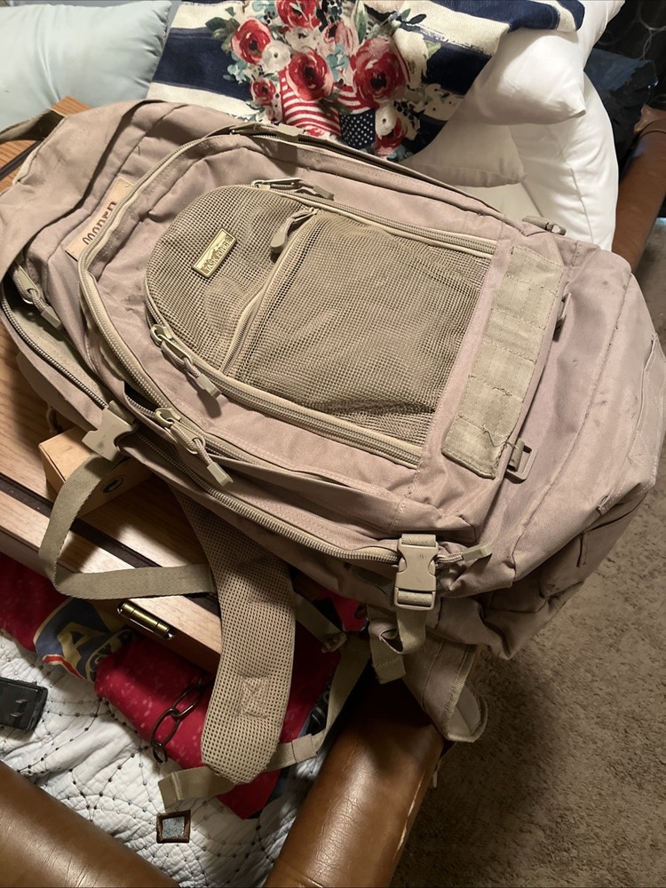 3 Day Brown Expandable Tactical Camping Hiking Backpack. Excellent. Task Force.