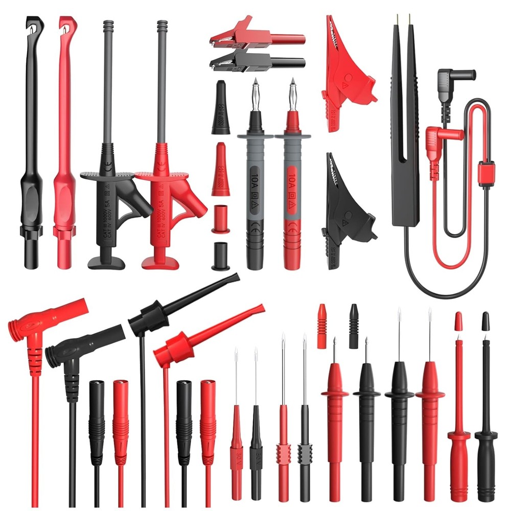 Alligator Clips & Testing Tweezer Set - 25PCS