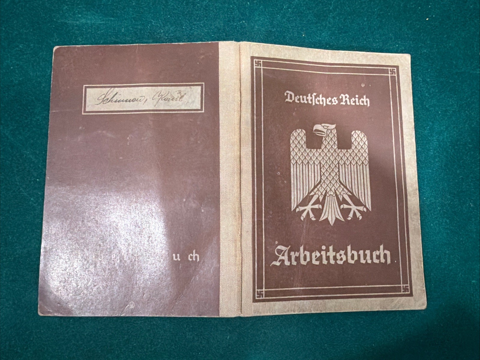 Original VTG before WWII German Arbeitsbuch Work Book