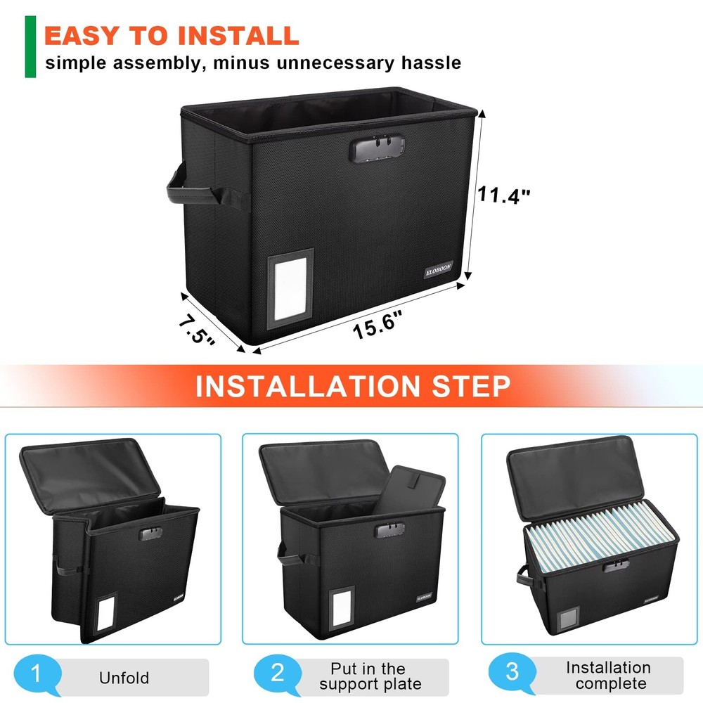 2 Pack Comic Book Storage Box, ELOBOON Fireproof & Water-Resistant Comic Book...