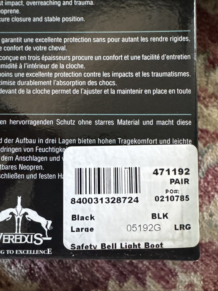 Veredus Safety Bell Boot Light Large