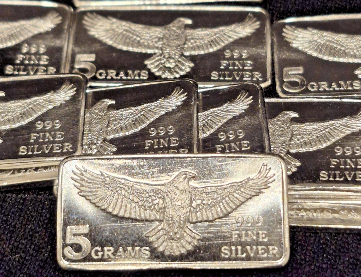 10 Gram Combo Lot - 5 Gram MONARCH Silver Eagle Bar and 5-One Gram Rounds/Bars