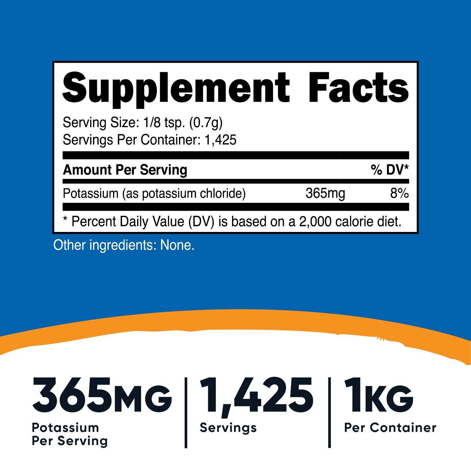 Nutricost Potassium Chloride 1kg - Gluten Free, Non-GMO