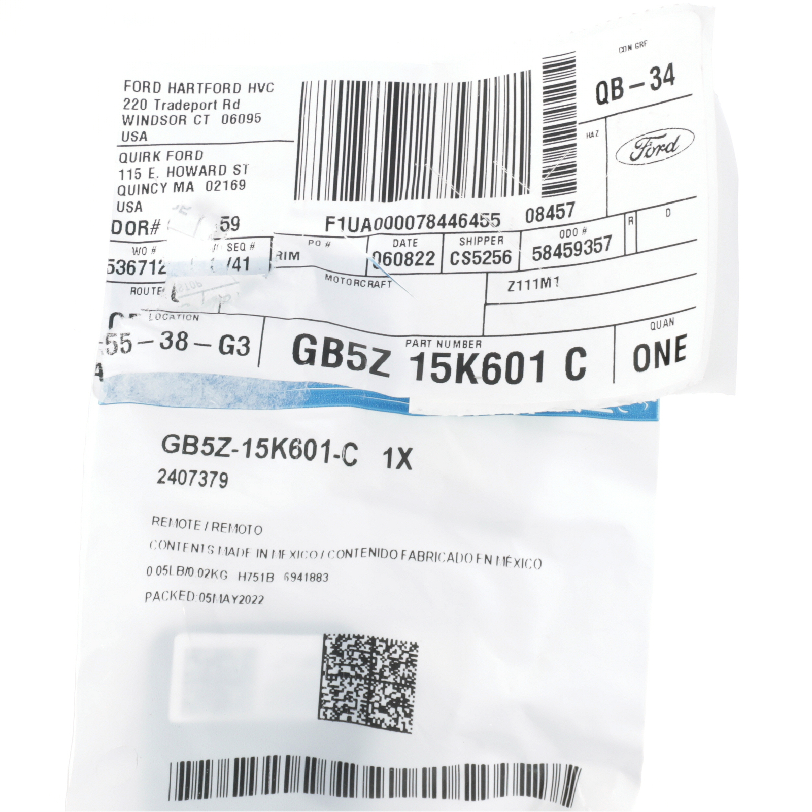 NEW OEM Ford 16-22 Police Interceptor Keyless Remote Transmitter GB5Z-15K601-C