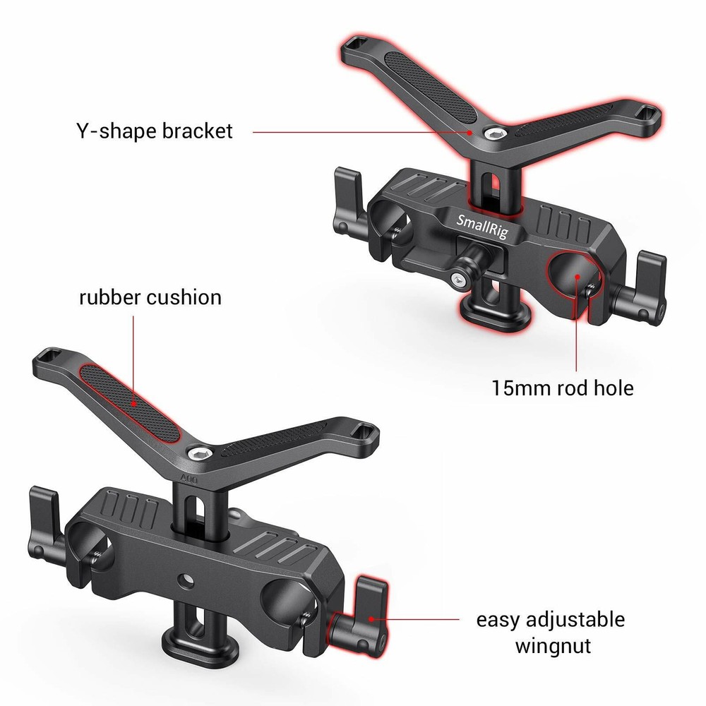 SmallRig Adjustable 15mm LWS Universal Lens Support for Camera Shoulder Rig