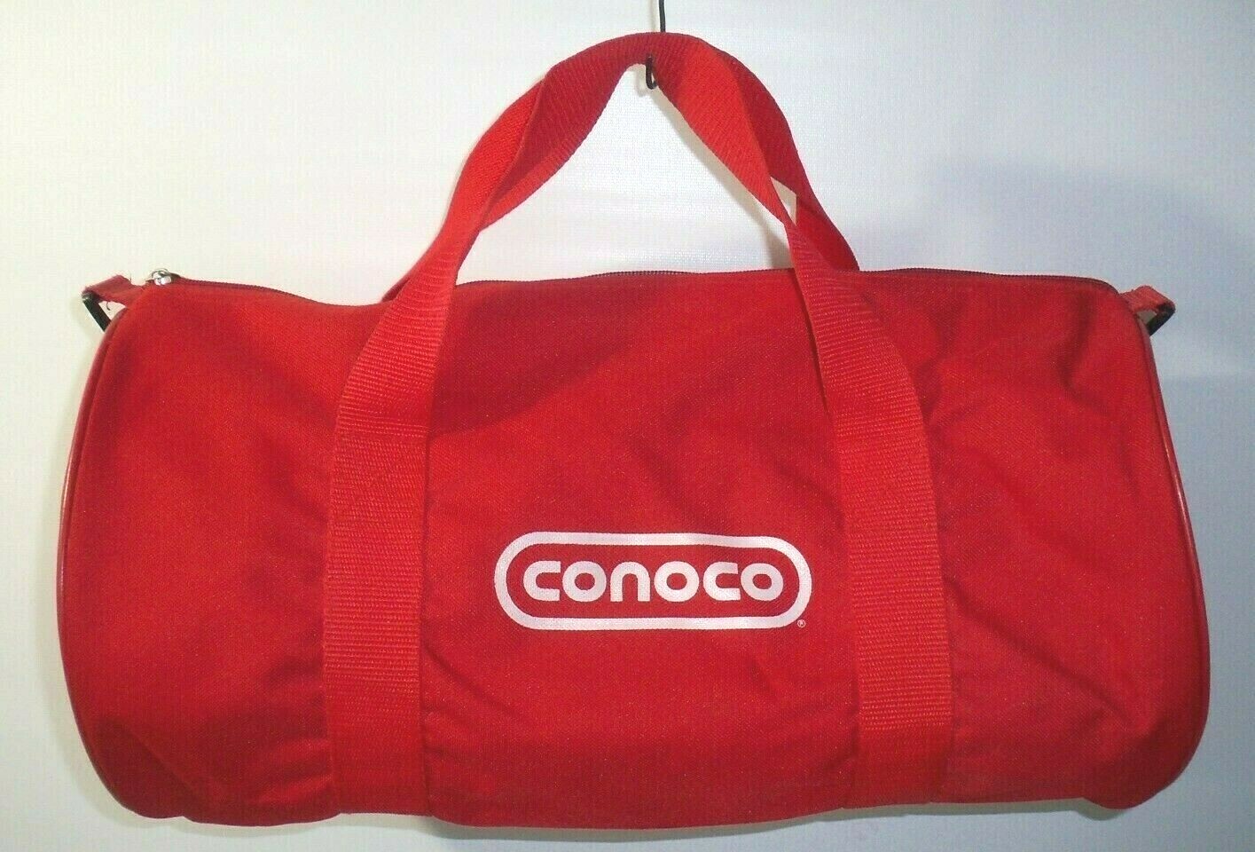 Vintage Conoco Red Canvas Duffle Gym Bag, Rare!