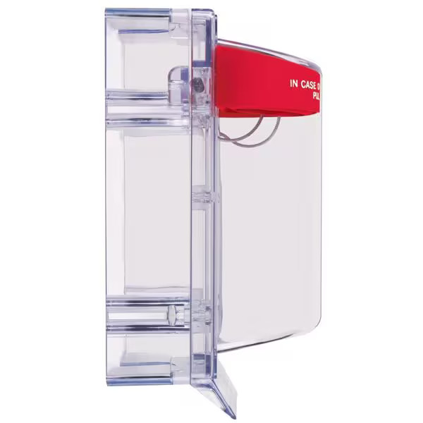 Pull Station Guard, Polycarbonate, Surface Mount, Clear, 5 3/16 in Depth, 6