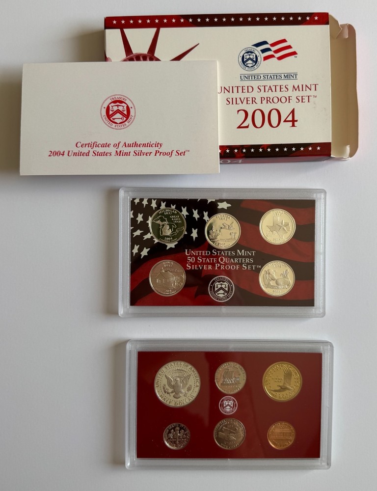 US Mint Silver Proof Set Complete Run 2002-2008 (7 Sets) OGP COA 90% Silver