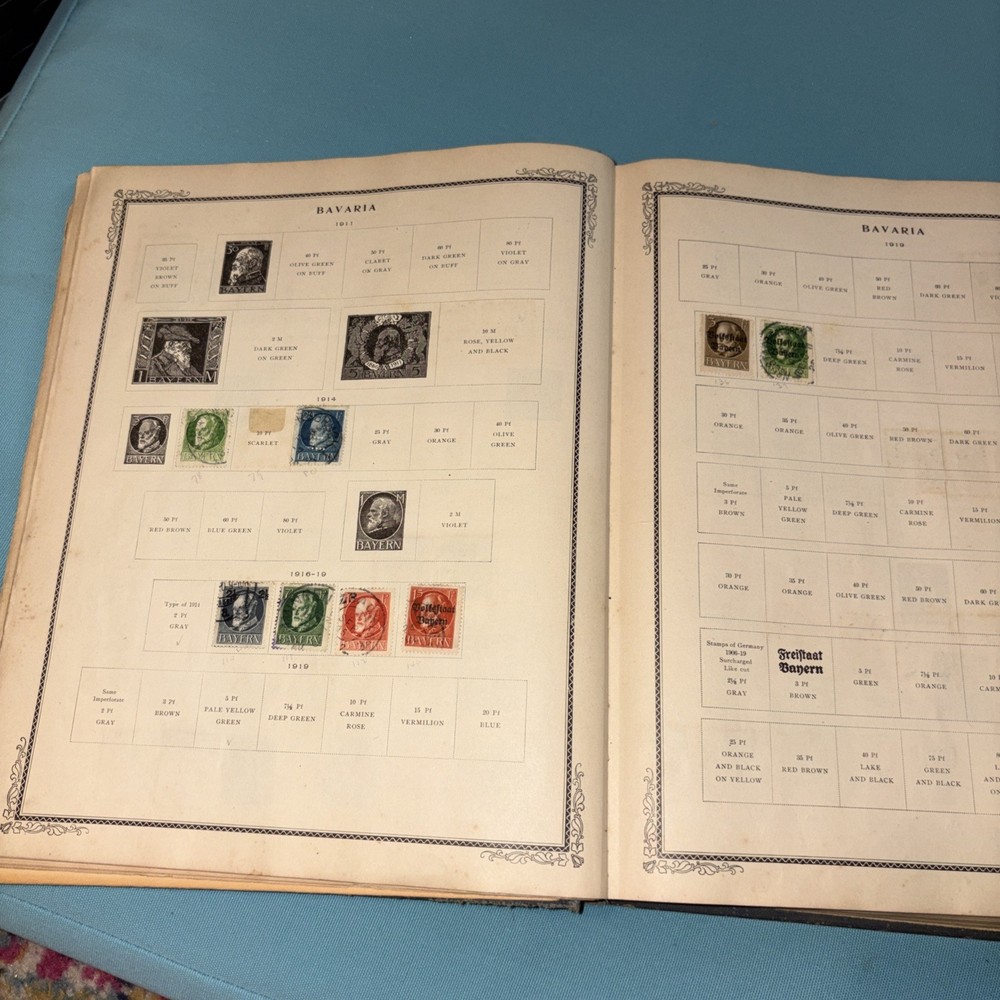 Antique International Junior Postage Stamp Album 1930 Including Stamps