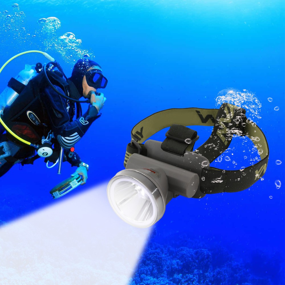 Rechargeable LED Diving Headlamp with Adjustable Angle and Waterproof Design