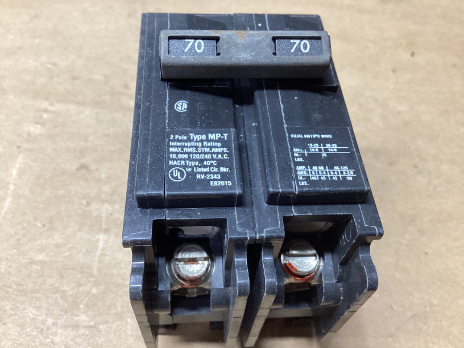 Murray MP-T270 Circuit Breaker 2 Pole 70 Amp #107F244*CO