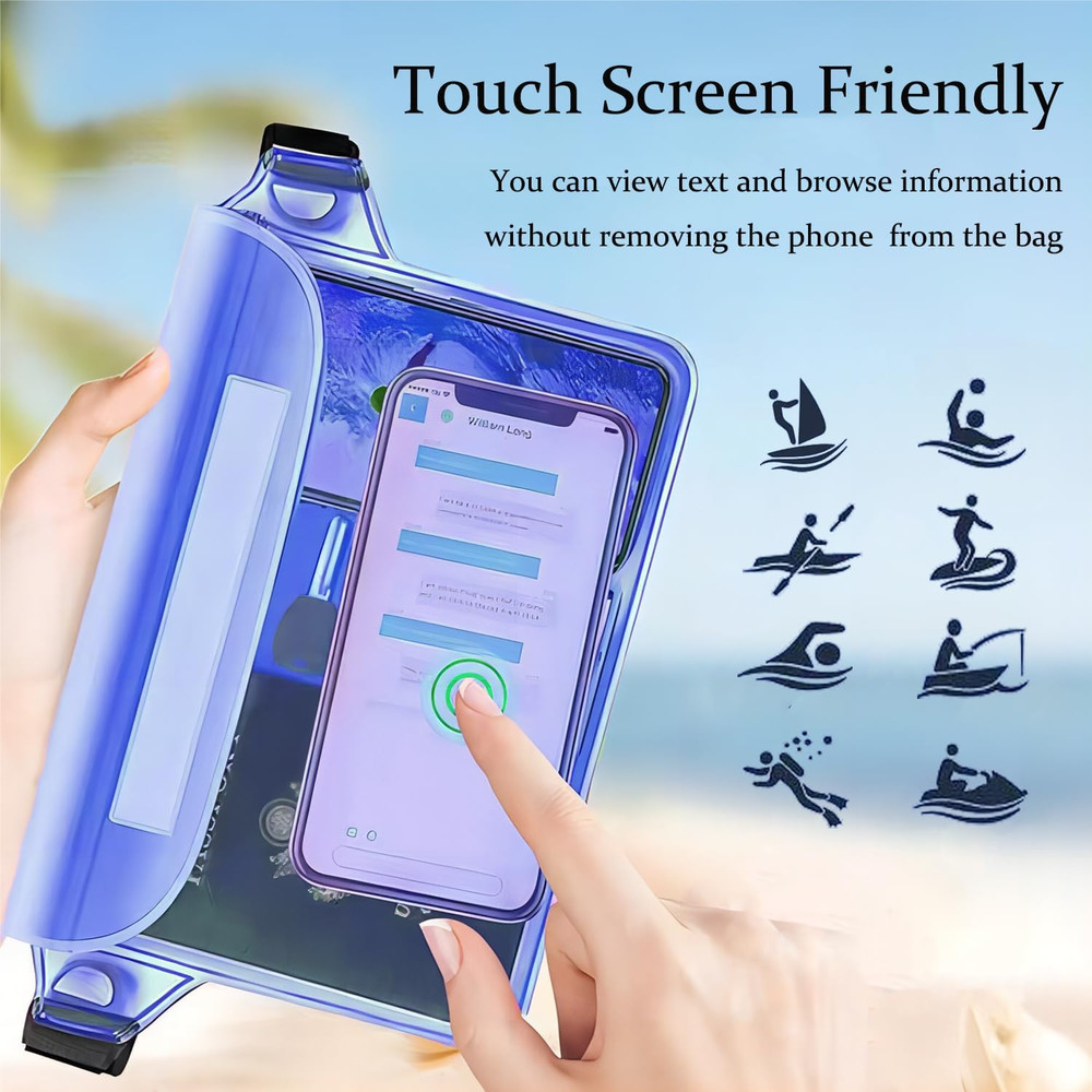 2-Pack Waterproof Pouch with Adjustable Waist Strap | Screen Touch Sensitive Dry