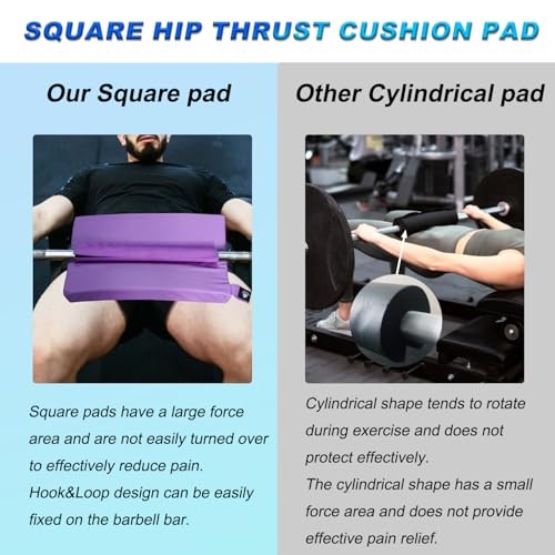 Square Hip-Thrust Pad Protective Extra Thick foam pad for Barbell