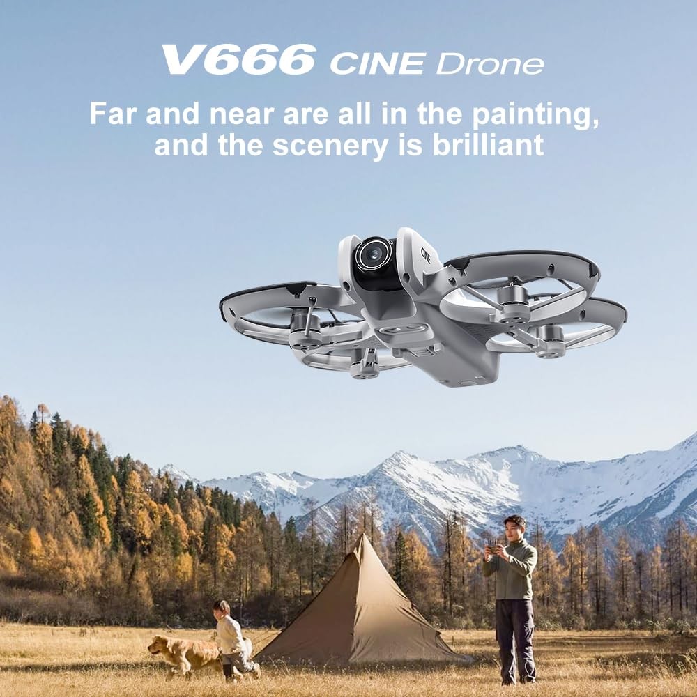 Hobby RC Drone with 180° Adjustable HD Camera & Large Screen Controller, Grey