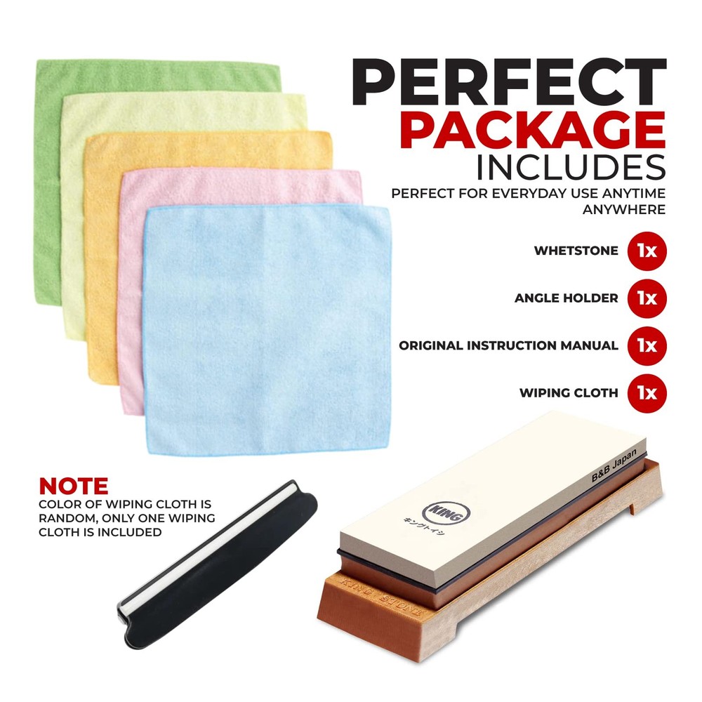 KING Whetstone Starter Set Include 1000/6000 Grit set, Brown