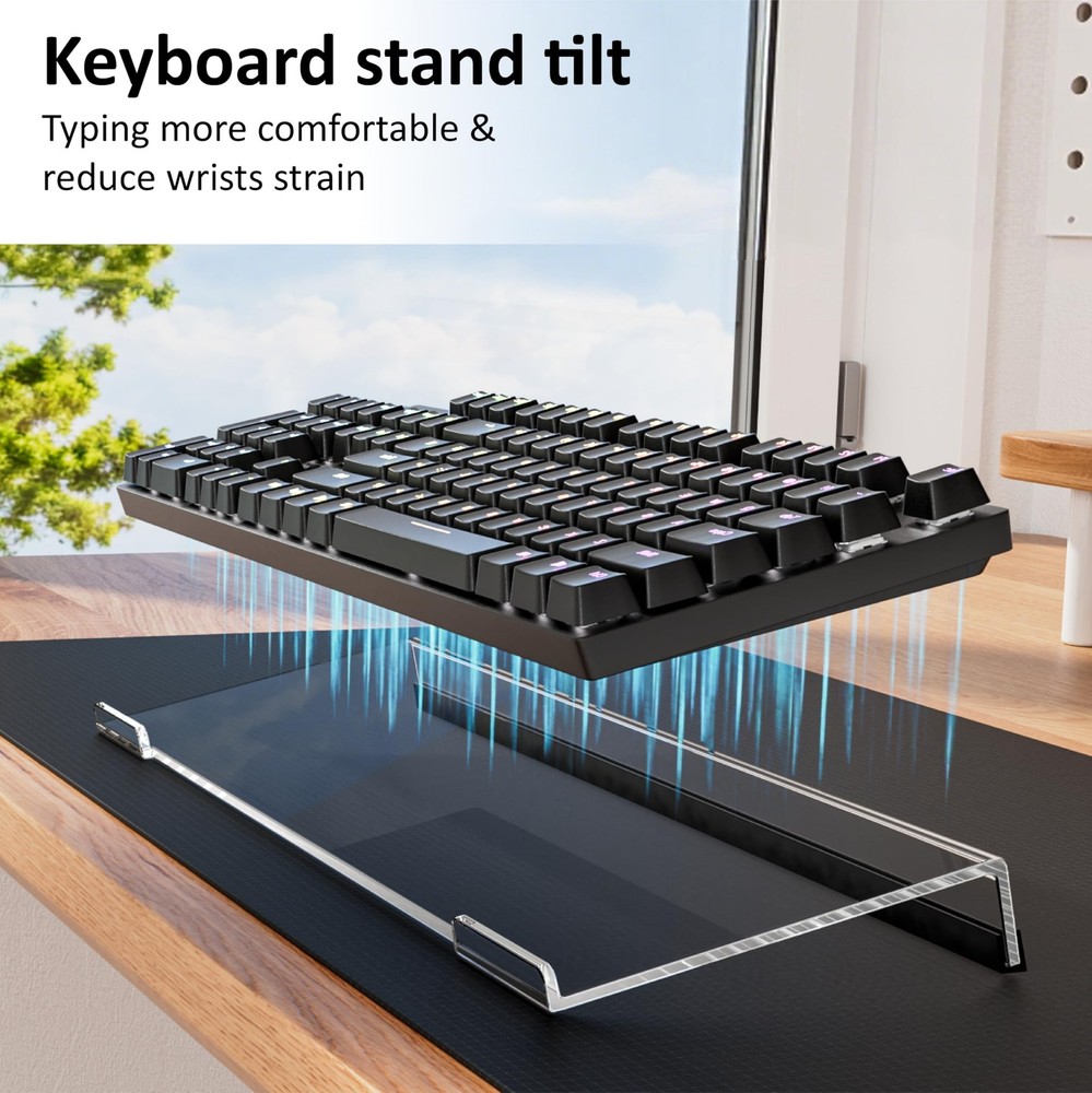 Computer Keyboard Stand PC Keyboard Stand, Acrylic Tilted Keyboard Stand for ...