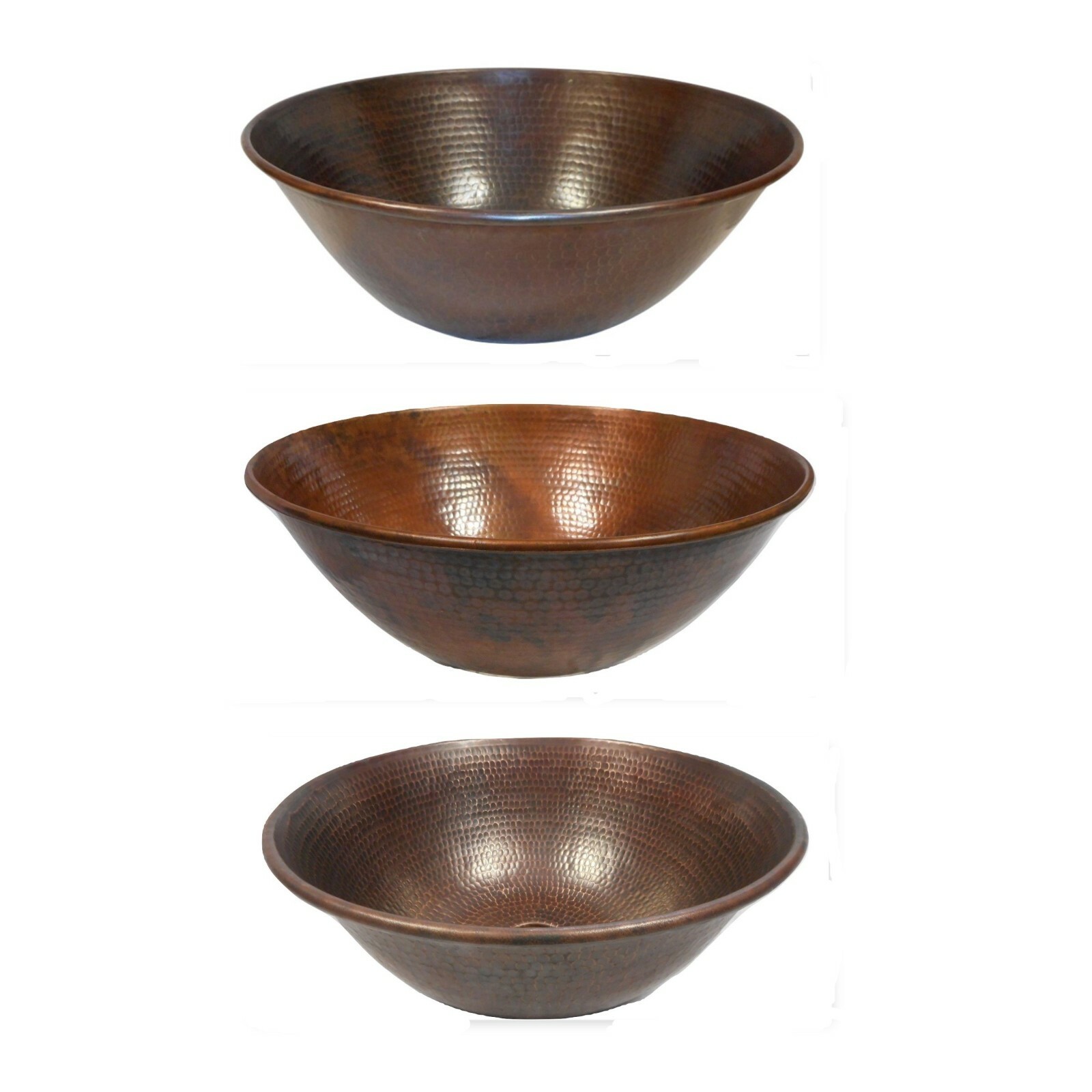 14" Round Copper Vessel Sink Your Choice of Patina