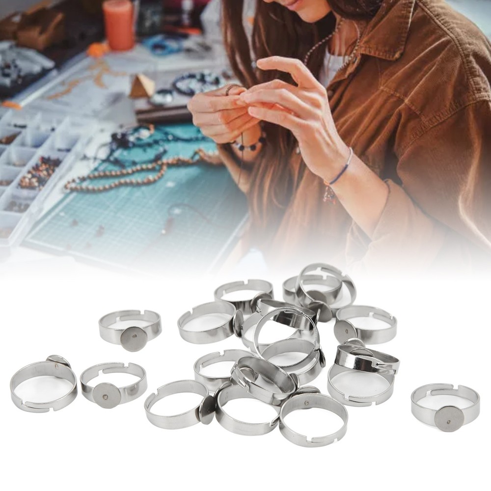 Adjustable Ring Blanks Ring Blanks 8mm Base Diameter 20PCS For Rings For