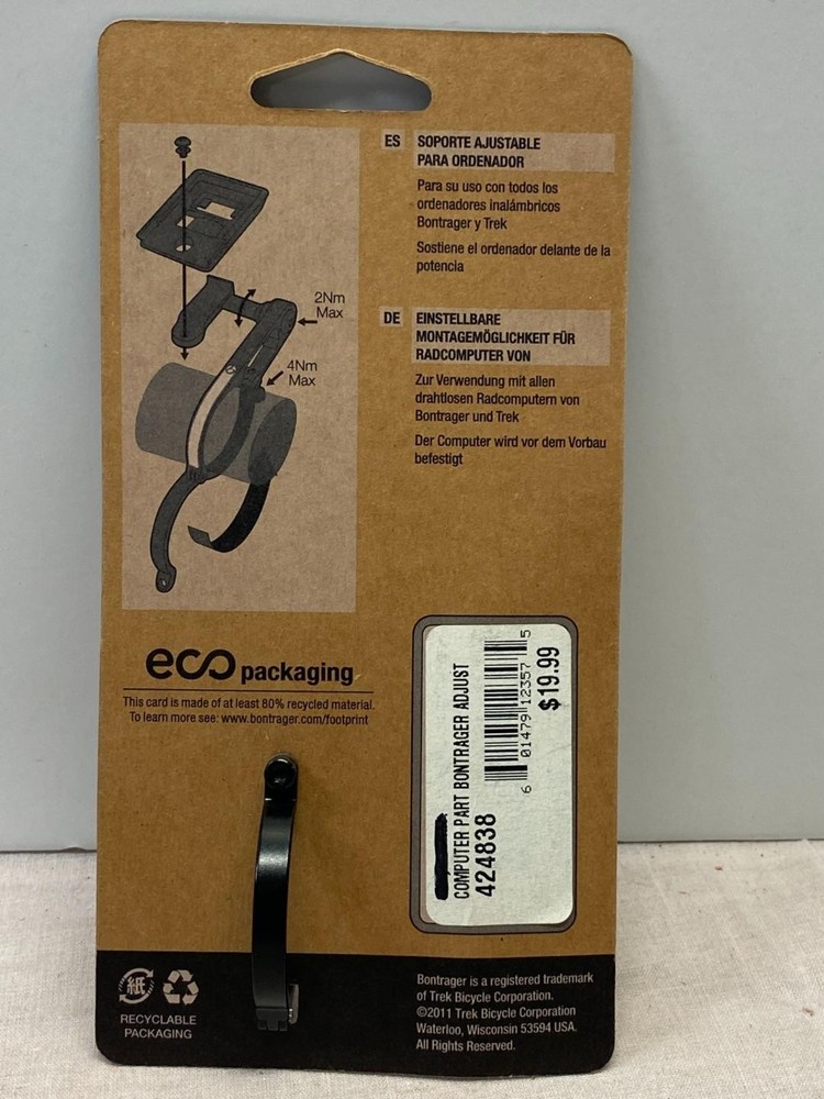 new in package BONTRAGER ADJUSTABLE COMPUTER MOUNT