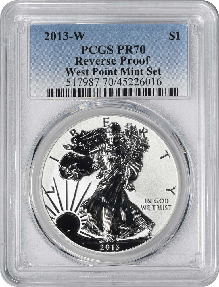 2013-W American Silver Eagle Dollar West Point Mint Set Reverse PR70 PCGS