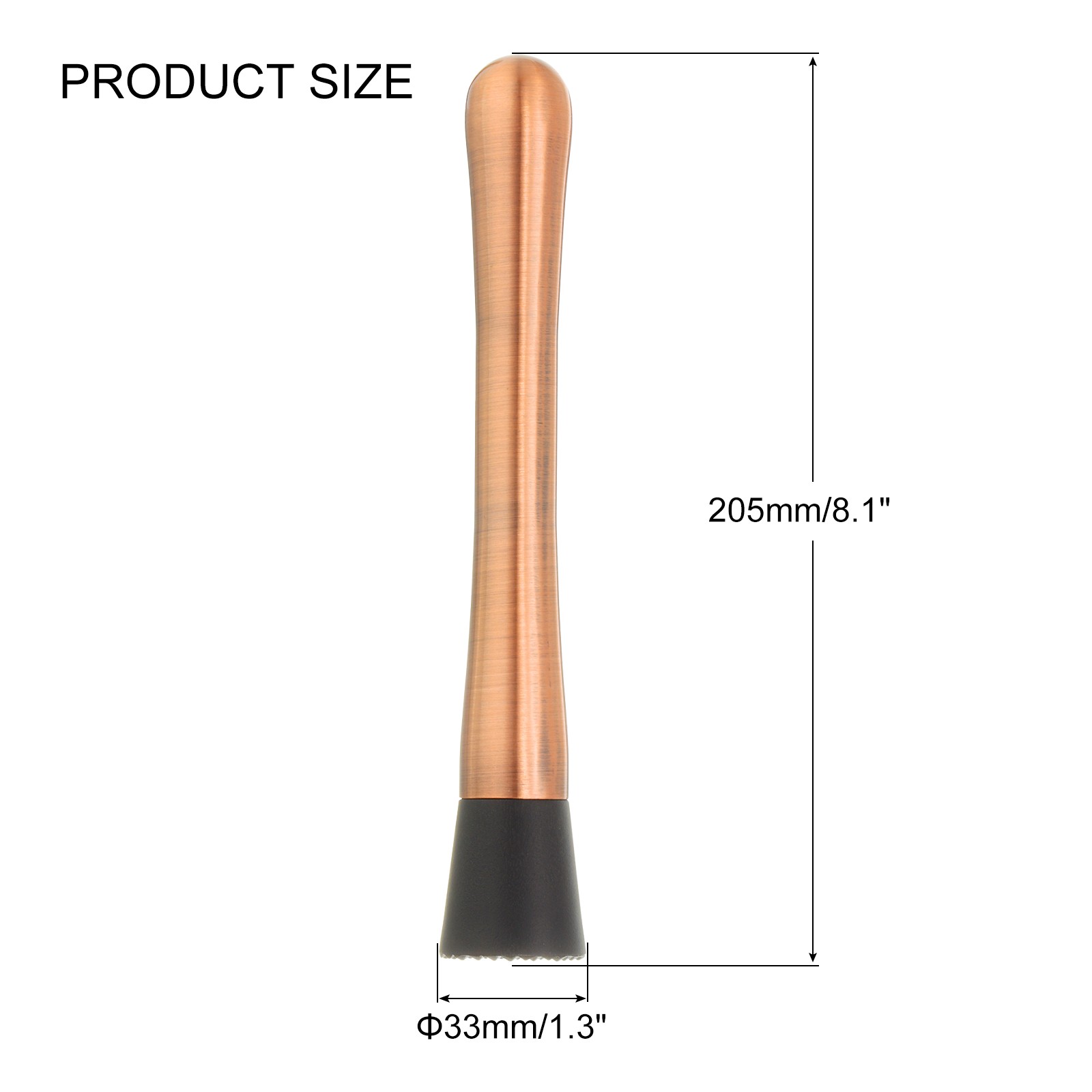 8inch Stainless Steel Cocktail Muddler Drink Muddler Bar Tool Rose Gold