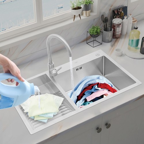 Double Bowl Laundry Utility Sink Rectangular Sink Laundry Sink Stainless Steel