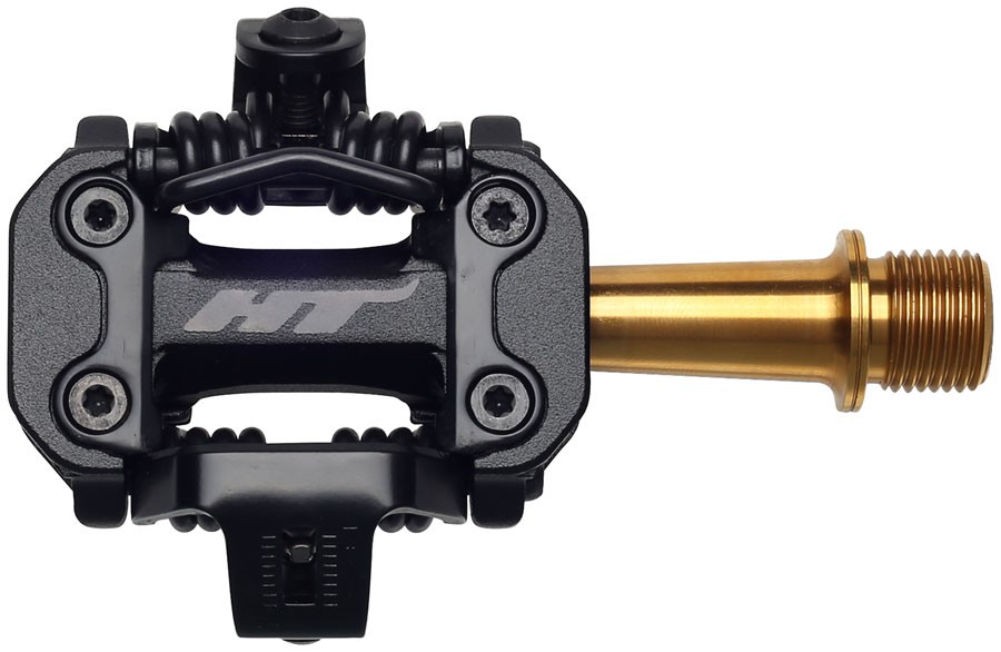 HT Components M2T Dual Sided Clipless Pedals - CNC Aluminum & Titanium, MTB &