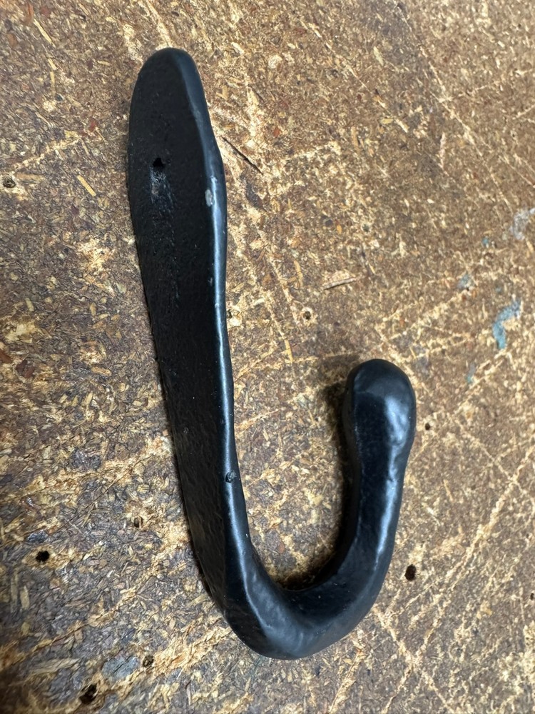 Solid Cast Iron Hook Medieval Primitive Glazed Iron Hammer Coffee Cup Mug Key 4"