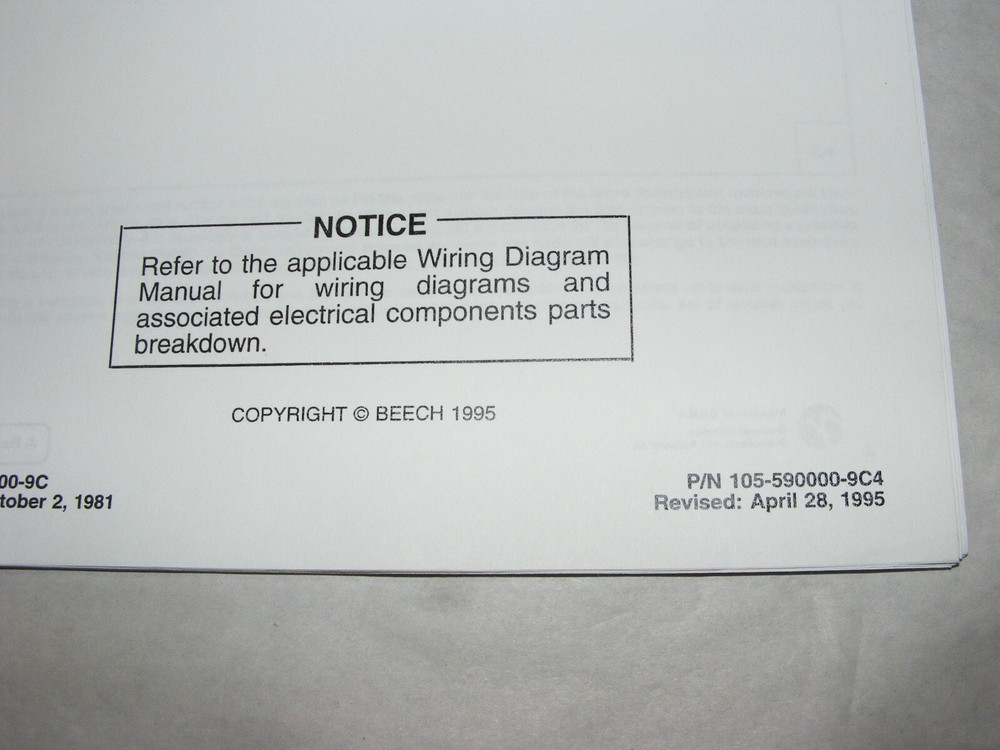 Beechcraft Duchess 76 Parts Catalog Revision Set 1995