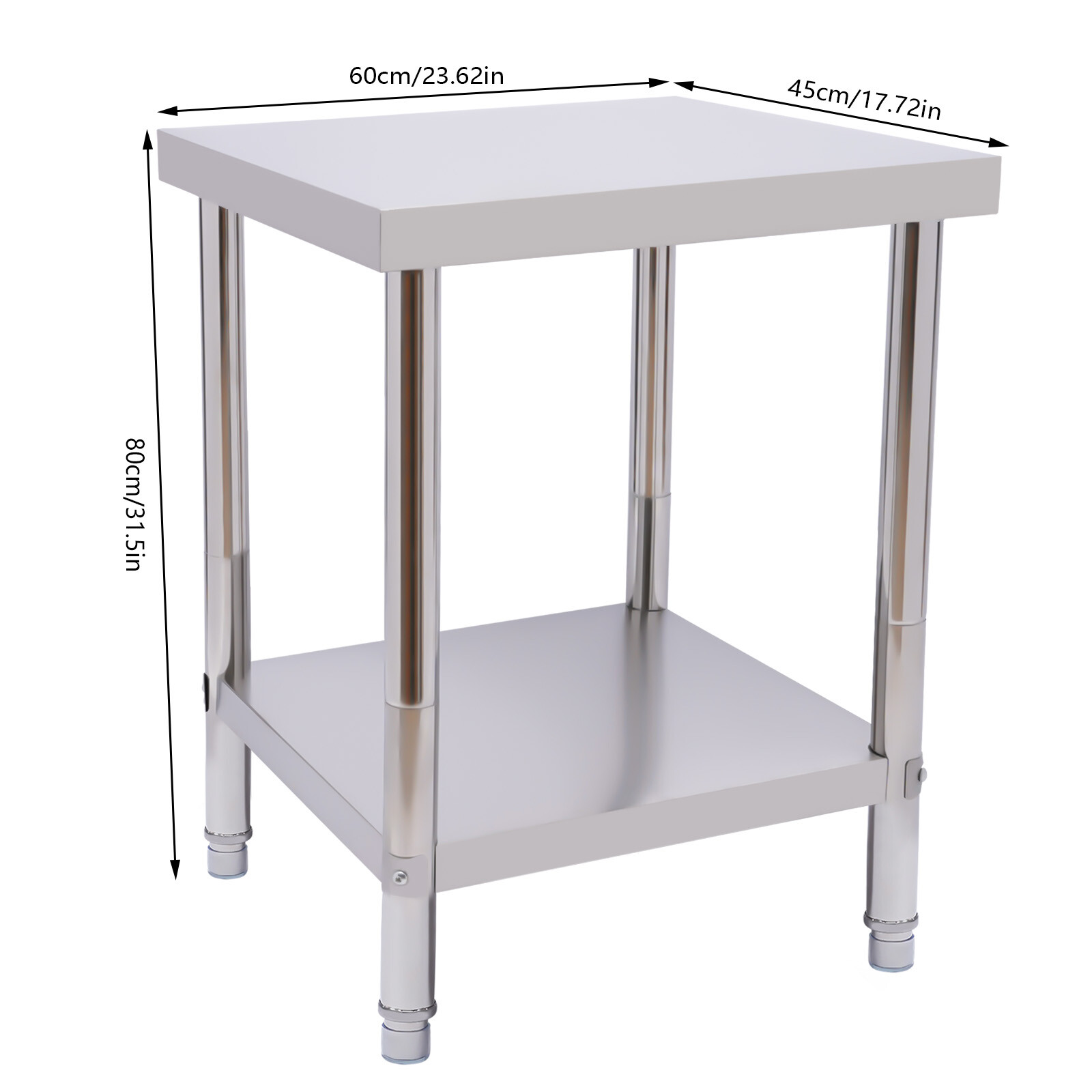 Commercial Stainless Steel Kitchen Food Prep Work Table - 24 x 18 Inches