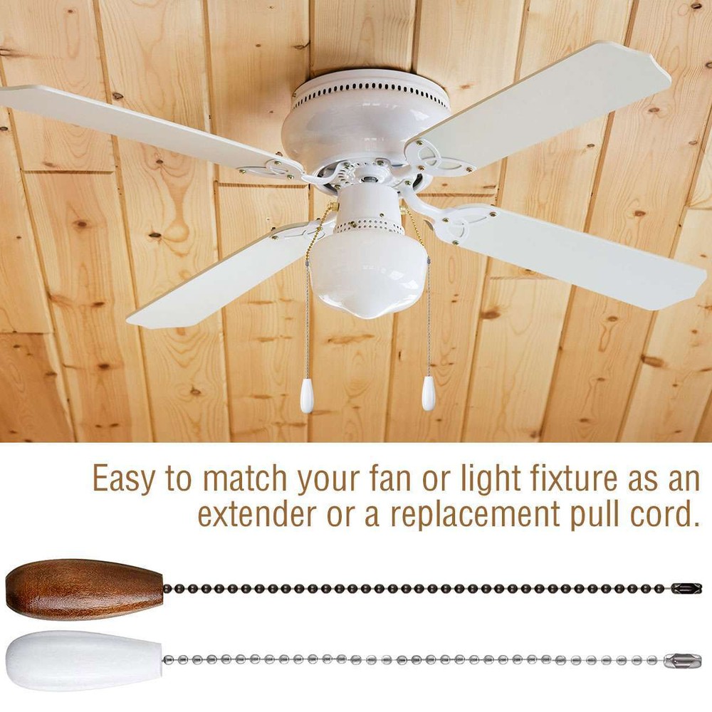 1/2/4Pcs Ceiling Fan Chain Pulls Wooden Pull Chain Extension Pull Chain for Ceil