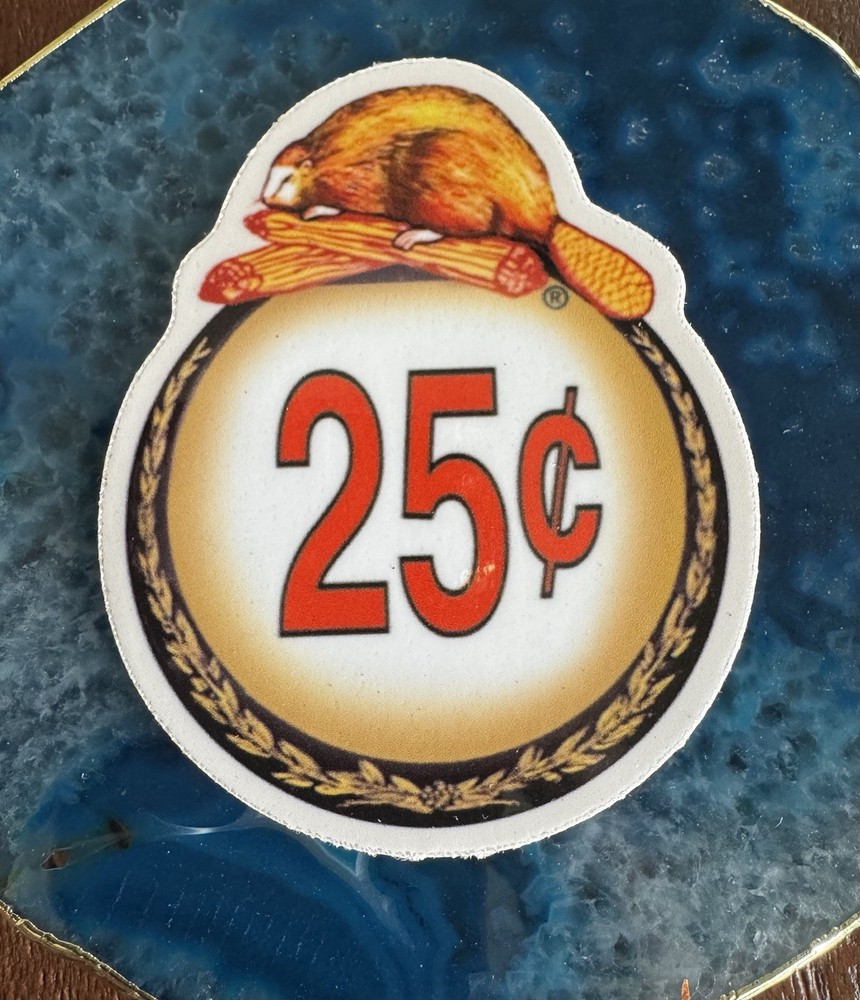 Beaver 25 Cent Gumball Machine Sticker