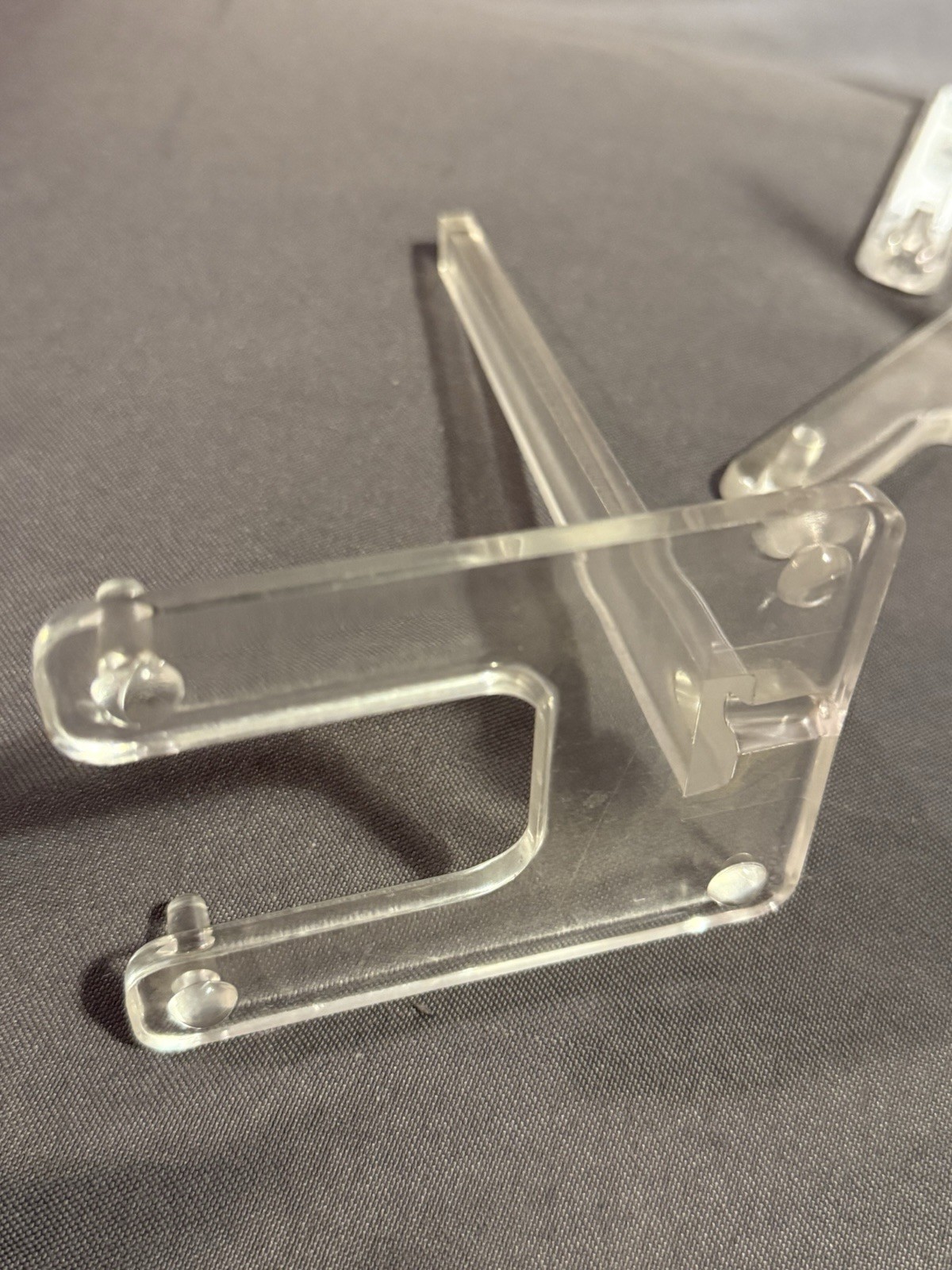 Lot of 5 Clear Acrylic Lucite Easel Plate Platter and Painting Display Stand