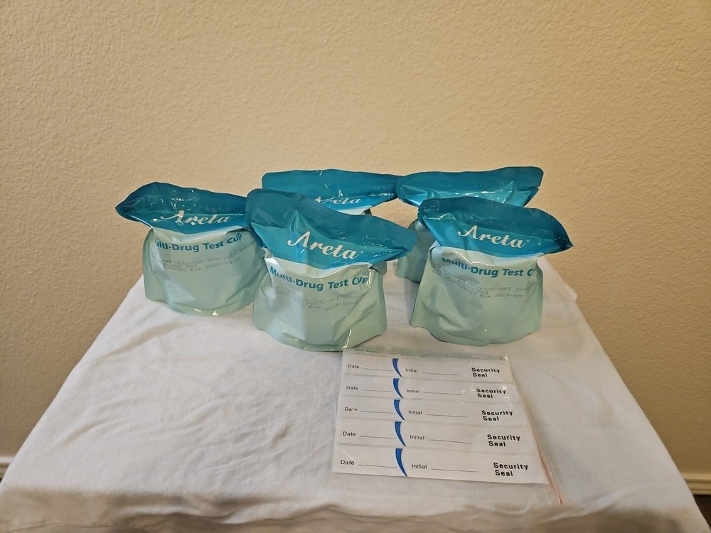 Areta Multi-Drug Test Cups. 5 Pack , Sealed