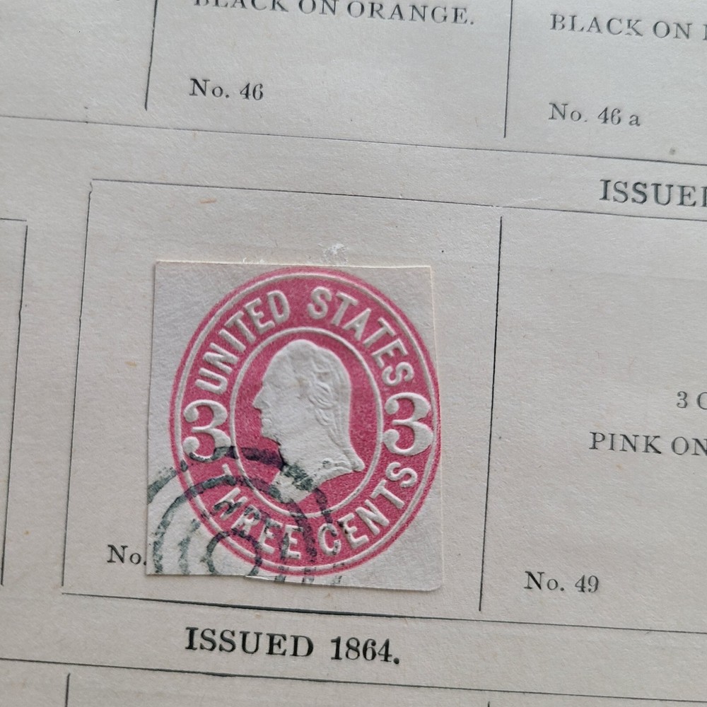 (1864-65) #U58 3¢ Washington Stamp Envelope