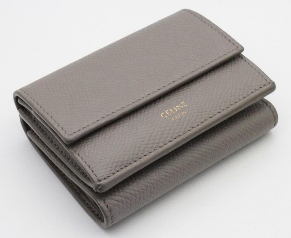 CELINE Folded Compact Wallet Excellent Condition From Japan