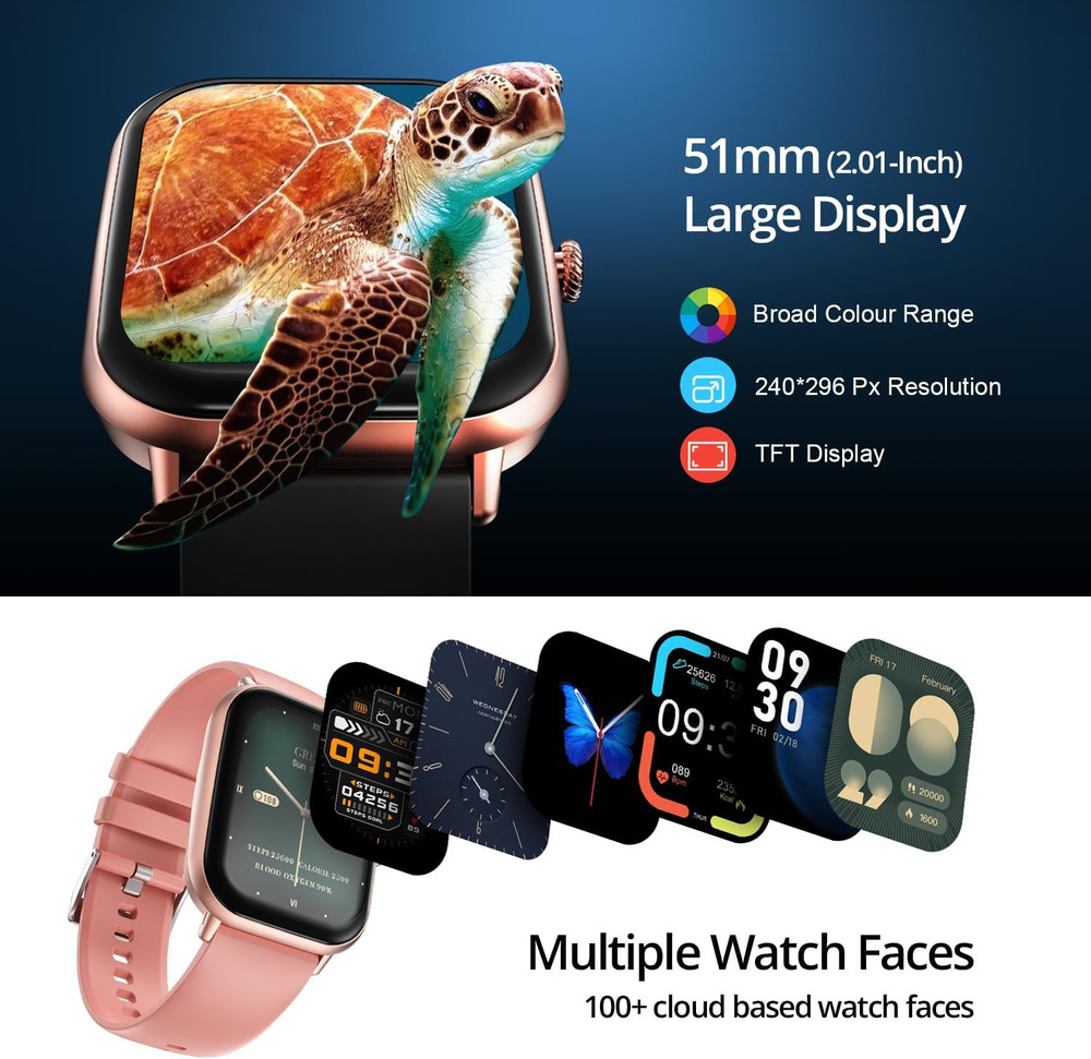 Ninja Call Pro Max 51.05Mm (2.01 Inch) Display Smart Watch, Bluetooth Calling, 1