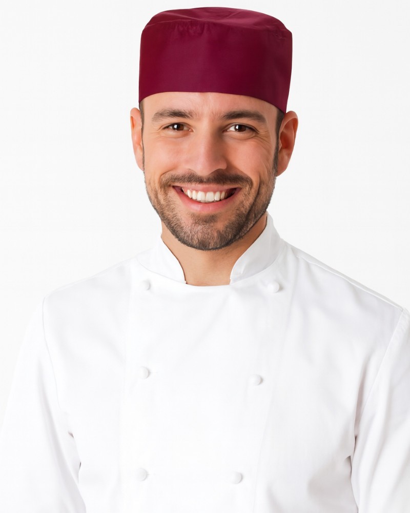 Unisex Adjustable Chef Beanie Unisex Kitchen Chef Skull Cap Chef Hat Burgundy