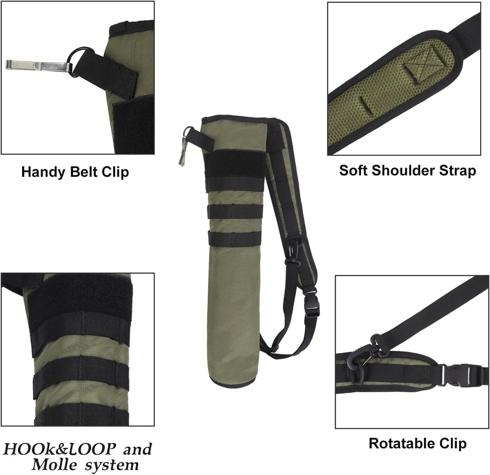 Archery Back Arrow Quiver Lightweight Foldable Hip Bag with Molle System