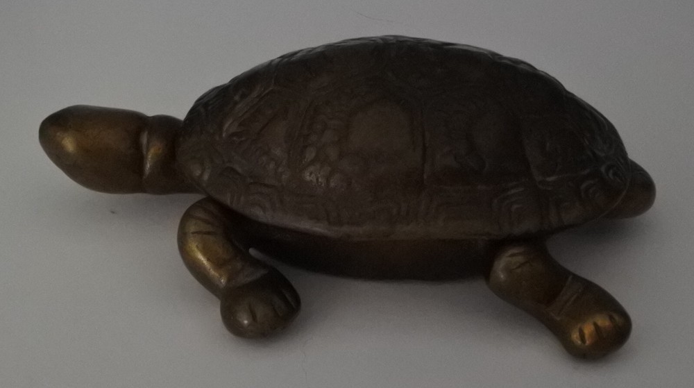 Brass Tortoise Turtle Hinged Box  Antique