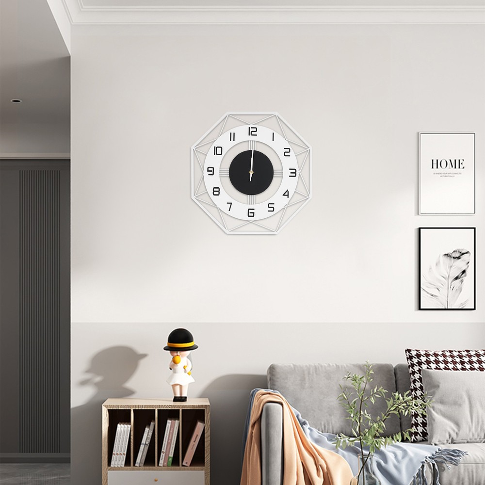 Modern Wall Clock - Silent Battery Powered Analog , Easy Mount