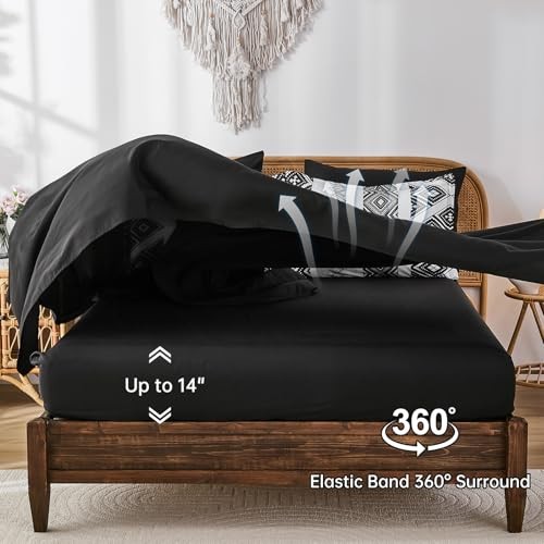 Comforter Set Size 7 Pieces,Boho Aztec Comforter with Sheet King Black