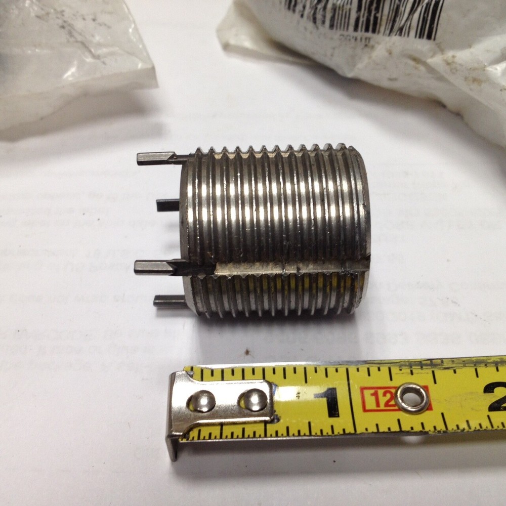 Jergens 107-26410, Keylocking Solid Threaded Insert, 1-1/8"-12, Stainless Steel