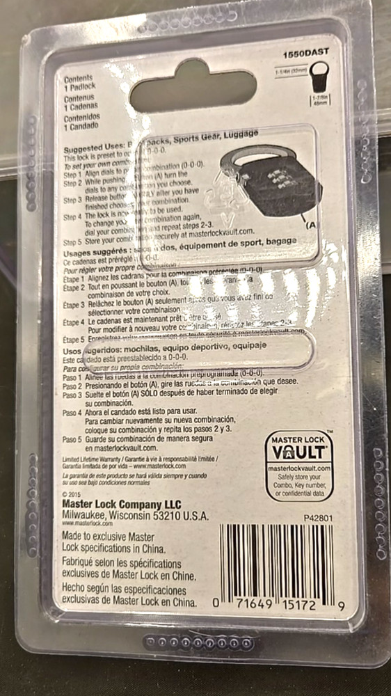 3 Master Lock Set Your Own Combination Padlock New