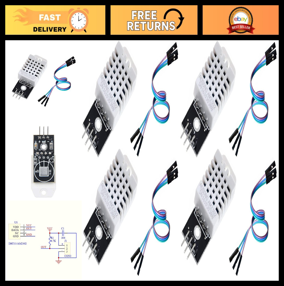 2pcs DHT22 Digital Temperature & Humidity Sensor Module for Arduino DIY Projects