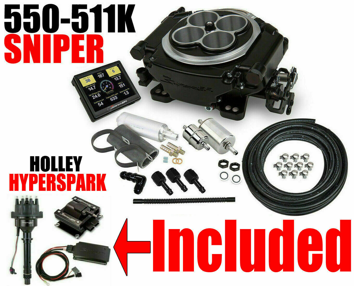 HOLLEY MASTER KIT BLACK DISTRIB COIL BOX SBC BBC COMBO KIT SAVE REAL BIG $$ NOW