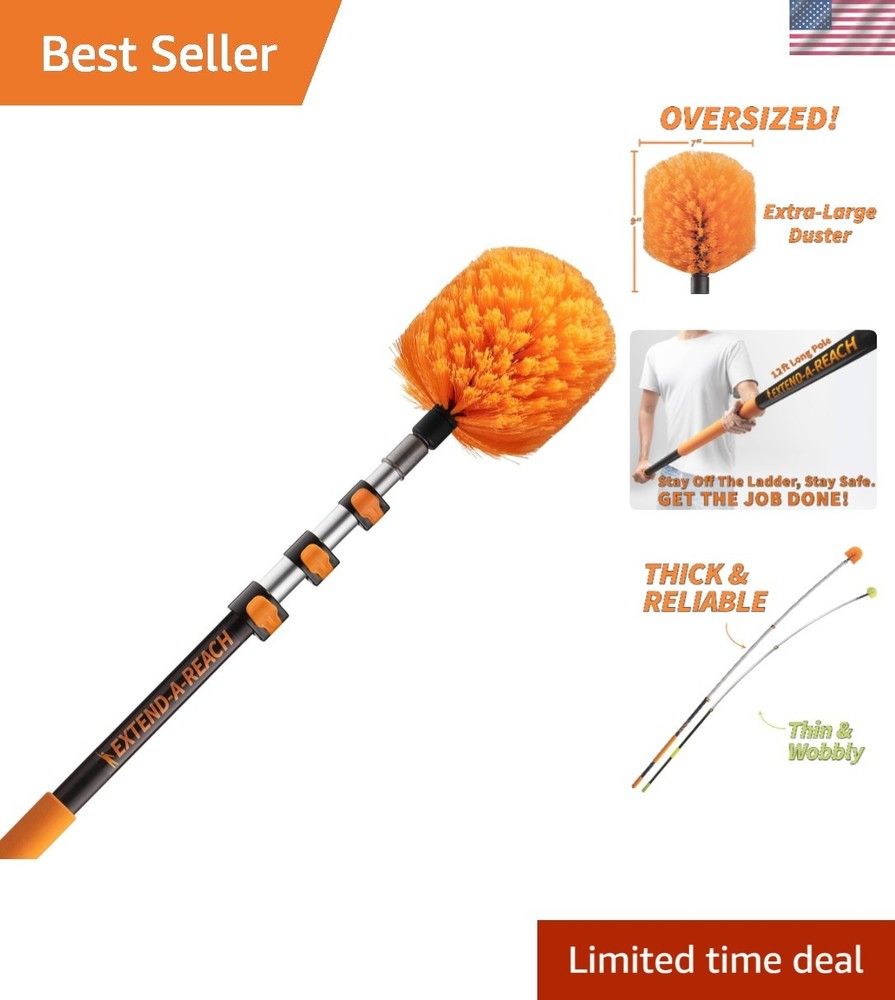 Versatile 20ft Telescopic Cobweb Cleaner - Safe High  Dusting Made Easy